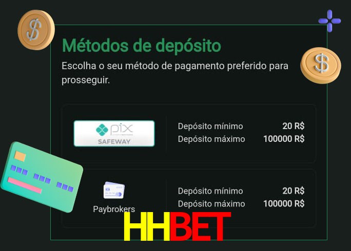 O cassino HHBET oferece uma grande variedade de métodos de pagamento